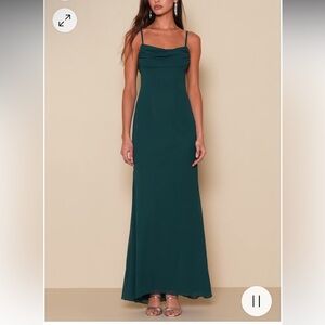 Lulus captivated emerald green cowl neck maxi 6